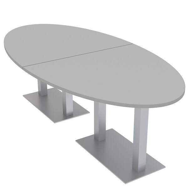 45 in W, 96 in L, 29 in H, Engineered Wood Top, Grey